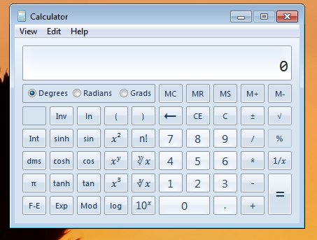 Use the Built In Windows Calculator !