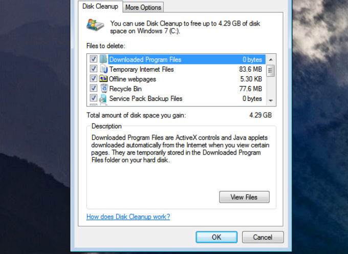 Eliminate Unnecessary files – Use Disk Cleanup