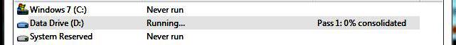 Disk Defragmentation in Process