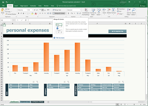 Hot PC Tips - Excel Personal Expenses