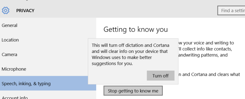 Windows 10’s Privacy Control Settings