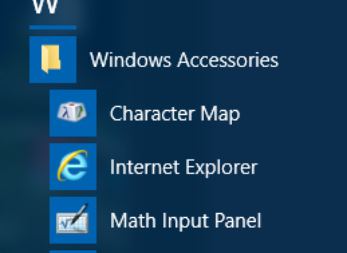 Where are the Windows 10 Accessories?