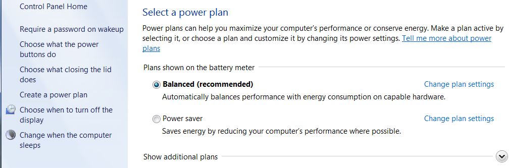 Hot PC Tips - Power Plan Options